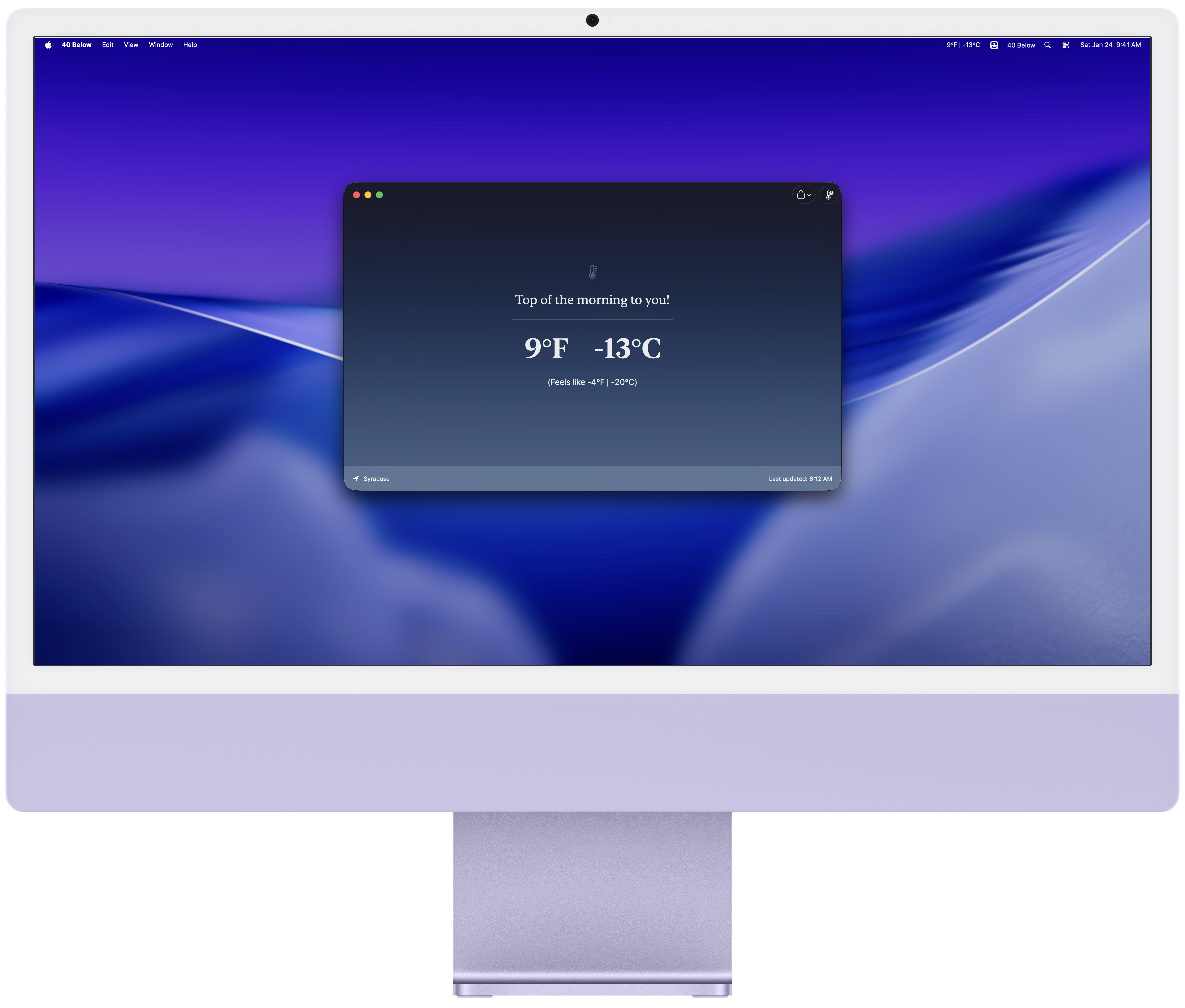 40 Below Mac product shot in purple